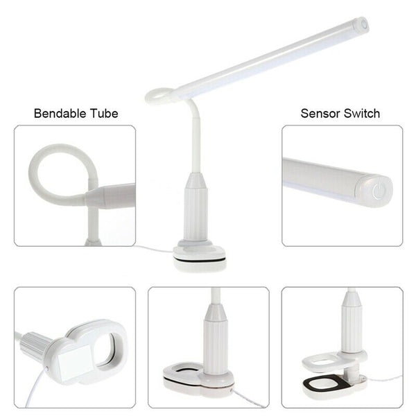 5W 24 Leds Eye Protect Clamp Clip Light Table Lamp Stepless Dimmable Bendab V3H8