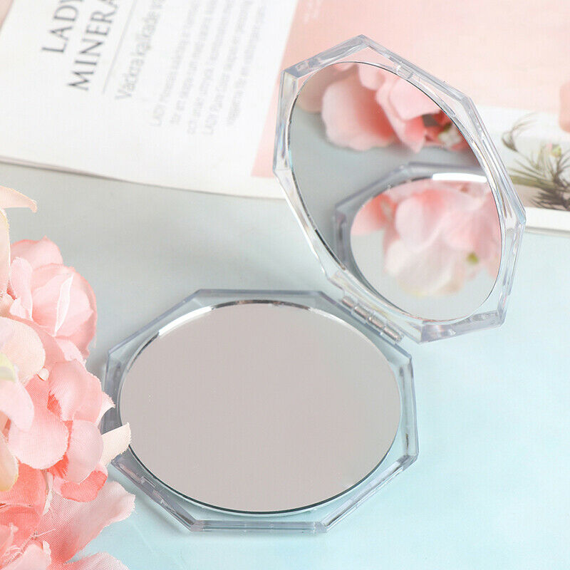 Mini Makeup Mirror Drift Sand Portable Cosmetic Folding Compact Pocket JC3C