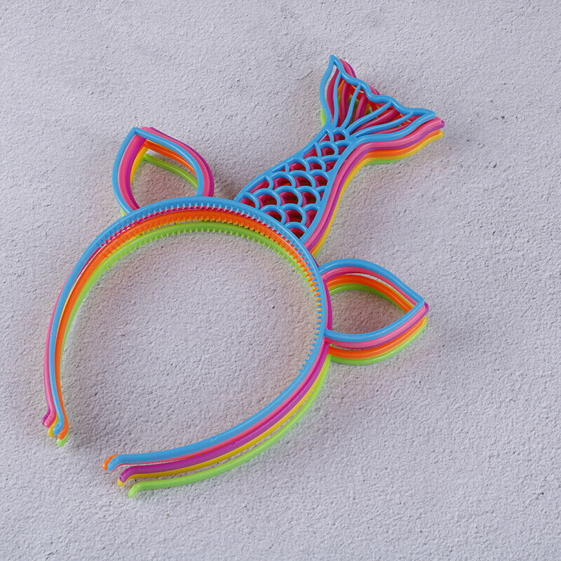 6x Mermaid Headband boy girl's crown Hair Hoop Kids Birthday Christmas decor Kw