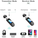 5 in1 Bluetooth 5.0 Audio Transmitter Receiver LCD For TV Adapter PC AUX W0N6
