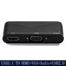 Type-C To HDMI4Kx2K+VGA+USB2.0 With 3.5mm Audio Interface Conversion Cable