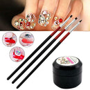 3pcs Nail Art Pen & 8ml Gel Set UV Gel Builder Painting Brush Pen Glue Tool