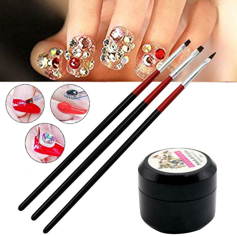 3pcs Nail Art Pen & 8ml Gel Set UV Gel Builder Painting Brush Pen Glue Tool