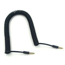 3.5mm Male to Male Jack 4 Pole Extension Aux Audio Coiled Spiral Cable 1.5M M6L3