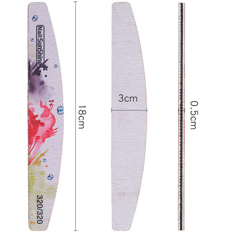 6Pcs Professional Nail Files, 80/100/150/180/240/320 Grit, Double Sided Washable