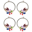 4pcs Cherry Bird Charms Pendant DIY Jewelry Findings Gifts hair Accessory
