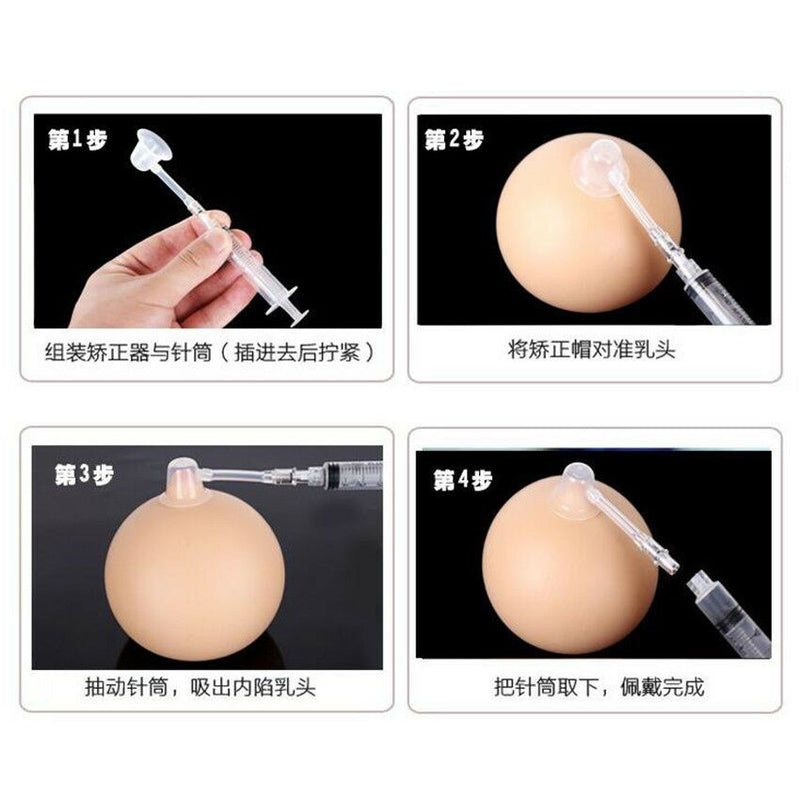 Nipple Aspirator Puller Nipples Correction for Flat Inverted Nipples -Double