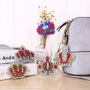 5pcs DIY Crown Full Drill Special Shaped Diamond Painting Keychains Gifts