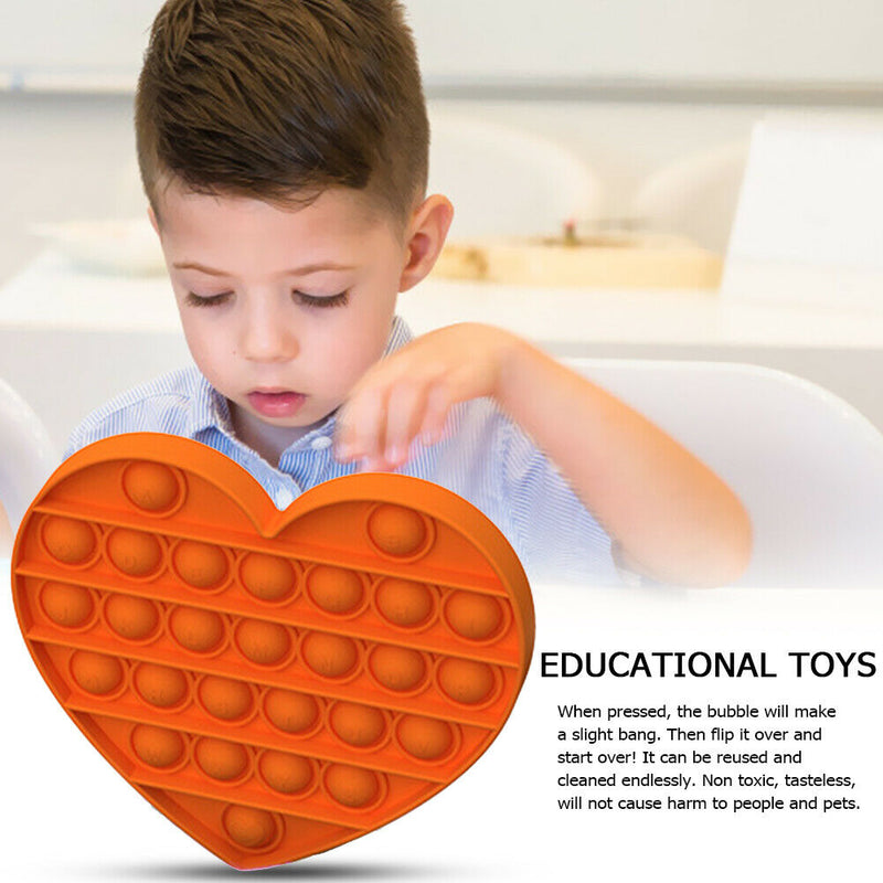 Push Bubble Fidget Sensory Toys Antistress Vent Squeeze Toys (Orange)