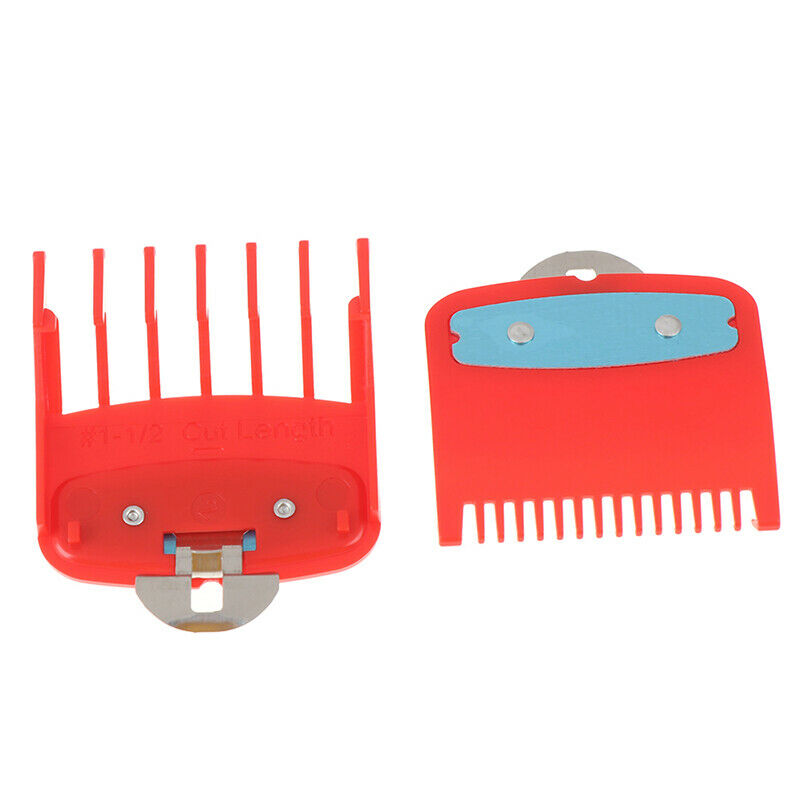 1.5+4.5mm Size Guide comb  Red Attachment Comb Set with a Metal Holder ClipperME