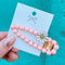 Korean Flower Beads Fringe Headwear Women Ponytail Duckbill Clip (Pink) A