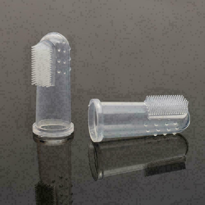 2pcs Small Large Dog Hygiene Finger Pet Dog Cat Dental Brushes Tooth Finger P9K3