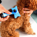 Pet Brush Hair Fur Shedding Trimmer Grooming Rake Comb Brush Tools-Blue