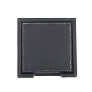 Black PU Leather Drink Coasters Set of 6 Glass Mug Cup Mats Pats Table Plac