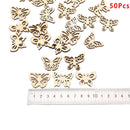 50Pcs Mix Hollow Butterfly Wooden Ornament DIY Craft Art Decoration Scrap â„–[
