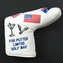Flag Pattern Parts Decorative Golf Protective PU Leather Putter Head Cover
