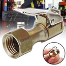 Opened Type Flow Straight Lock-On Air Chuck with Clip for Tire Inflator Top