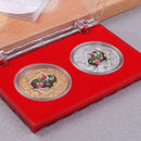 2pcs the Chinese zodiac pig anniversary coins commemorative coins tourism art M&