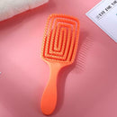 Hollow Hair Brush Scalp Massage Comb Hairdress Styling Hairbrush (Orange) A