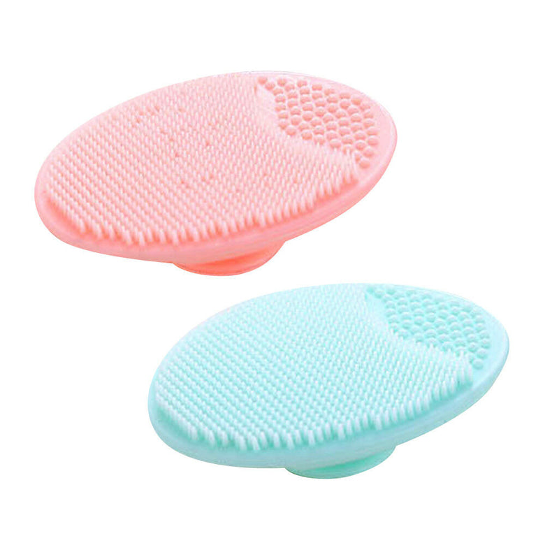 2 Facial Cleansing Silicon Brush Face Blackhead Remover Pad Scrubber Massage