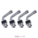 4pcs 90 Degrees Angle Bolt In Tubeless Chrome Plated Metal Tire Valve Stems
