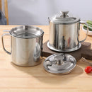 Container with Strainer Stainless Steel Oil Storage Can Strainer 1.2L with L Ew