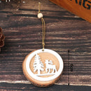 Wooden Christmas Ornament Deer and Tree pattern Xmas Tree PendantsSEAU
