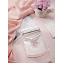 1Pc 17-Key Crystal Kalimba Finger Thumb Piano Mbira Soft Handle Clear