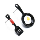 1 Pair Cute Shovel Pan Fried Egg Stud Earrings Women Girls Funny Gifts Jewelry