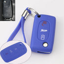 Blue Silicone 3 Button Key Cover Case Shell fit for Skoda Octavia Seat VW Golf