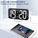 Digital Alarm Clock,6 Inch Large Led Display With Dual Usb Charger Ports Au H4P6