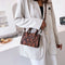 Women Handbag Animal Pattern PU Shoulder Portable Messenger Bag (Brown)