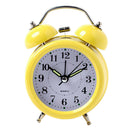 Twin Bell Silent Non Ticking Sweep Sec Hand Desk Quartz Alarm Clock Yellow