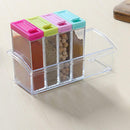 6pcs/Set Kitchen Spice Storage Bottle Jars Clear Salt Pepper Seasoning Box