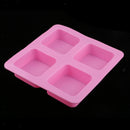 4 Cavity DIY Silicone Soap Mold Baking Mold Cake Pan, Biscuit Chocolate Mold
