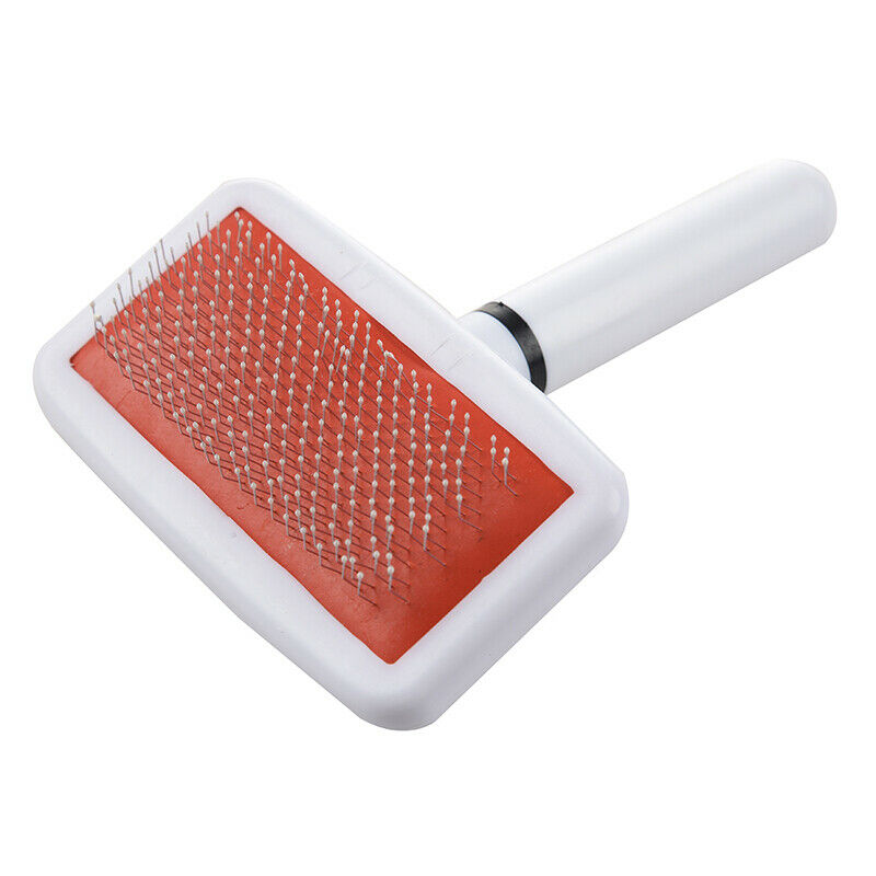 Pet Dog Cat Shedding Grooming Pin Hair Brush Comb White W4T6