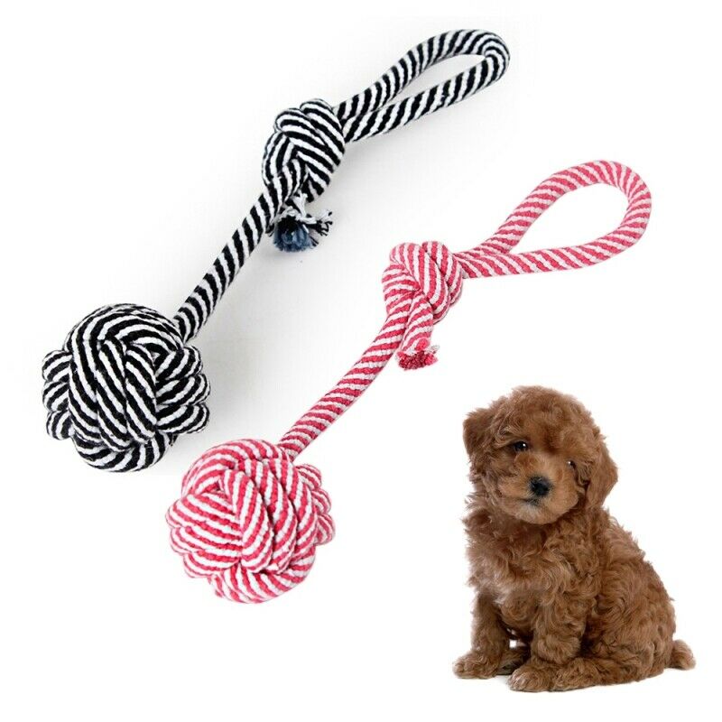 Dog Chew Toys Play Puppy Knot Fun Tough Strong Throw Pet Tug War Fetch Rope