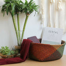 Straw Wicker Folding Frame Seagrasss Flower Pot Basket Planter Holder Red