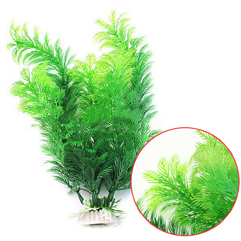 Aquarium Green Artificial Plastic Underwater Plant Fish Tank Water Grass Deluxe