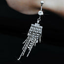 Rhinestone Tassel Navel Dangle Button Belly Ring Bar Jewelery Lot