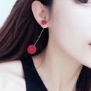 Fashion Ball Drop Earrings For Women Korean Personality Round Long Tassel E