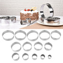 Stainless Steel Round Cookie Biscuit Cutter Set 14 Pieces Heavy Duty Dishwasher