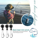 10pcs Fishing Hook Connector Barrel Black Bean Swivels Rolling Ring Pins