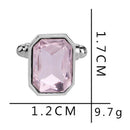 1 Pair Fashion Diamond Colorful Glass Cufflinks Cuff Links Womens Mens DressX5U2