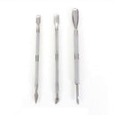 3Pcs Nail Art Stainless Steel Cuticle Spoon Remover Pusher Manicure Pedicur