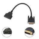 Dvi-D Male (24+1) To Two Hdmi Dual Female Y-Splitter Video Cable Adapter 30