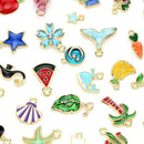 30Pcs/Set Mixed Enamel Charms Pendants  Craft DIY Jewelry Making Findi3C
