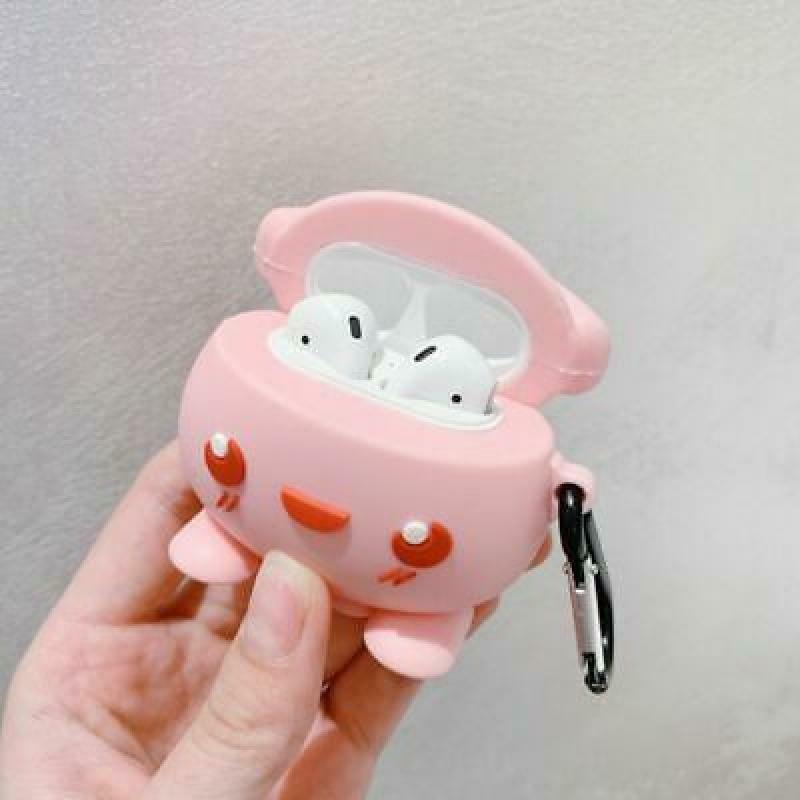 Pink Squid Protective Case Shockproof Soft Silicone Cover Skin for Airpods 1/2