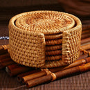 6Pcs/ Drink Coasters Set For Kungfu Tea Accessories Round Tableware Placema P4T4