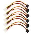 15cm 5pcs 4 Pin IDE Male to Dual SATA Y Splitter Female HDD Power Adapter C A